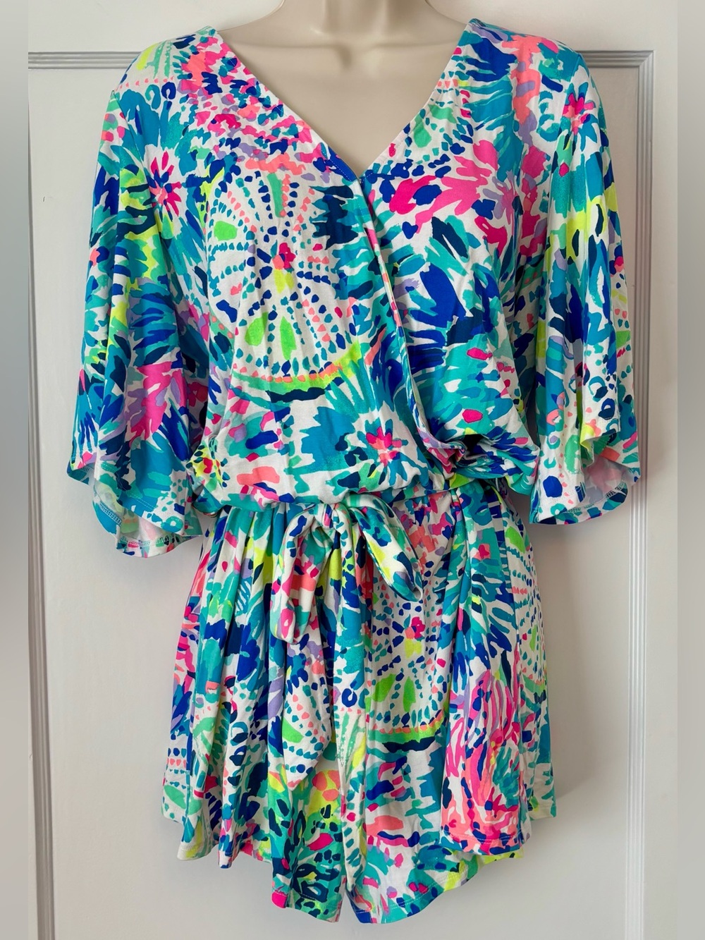 Lilly Pulitzer Madilyn Romper Multi Dive In Large